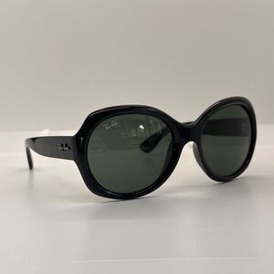 Ray Ban RB4191 601/71 Black Round Gray Oversized Sunglasses 57-19 135 Jackie O